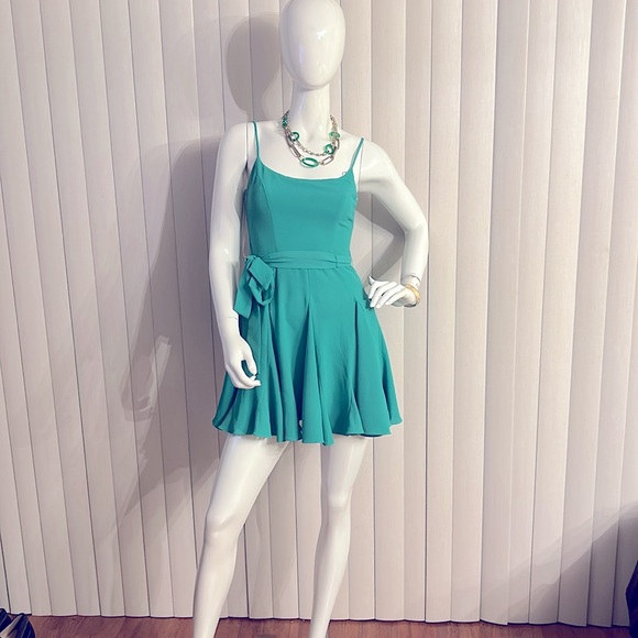 B Darlin Teal Sleeveless Dress - Picture 4 of 10